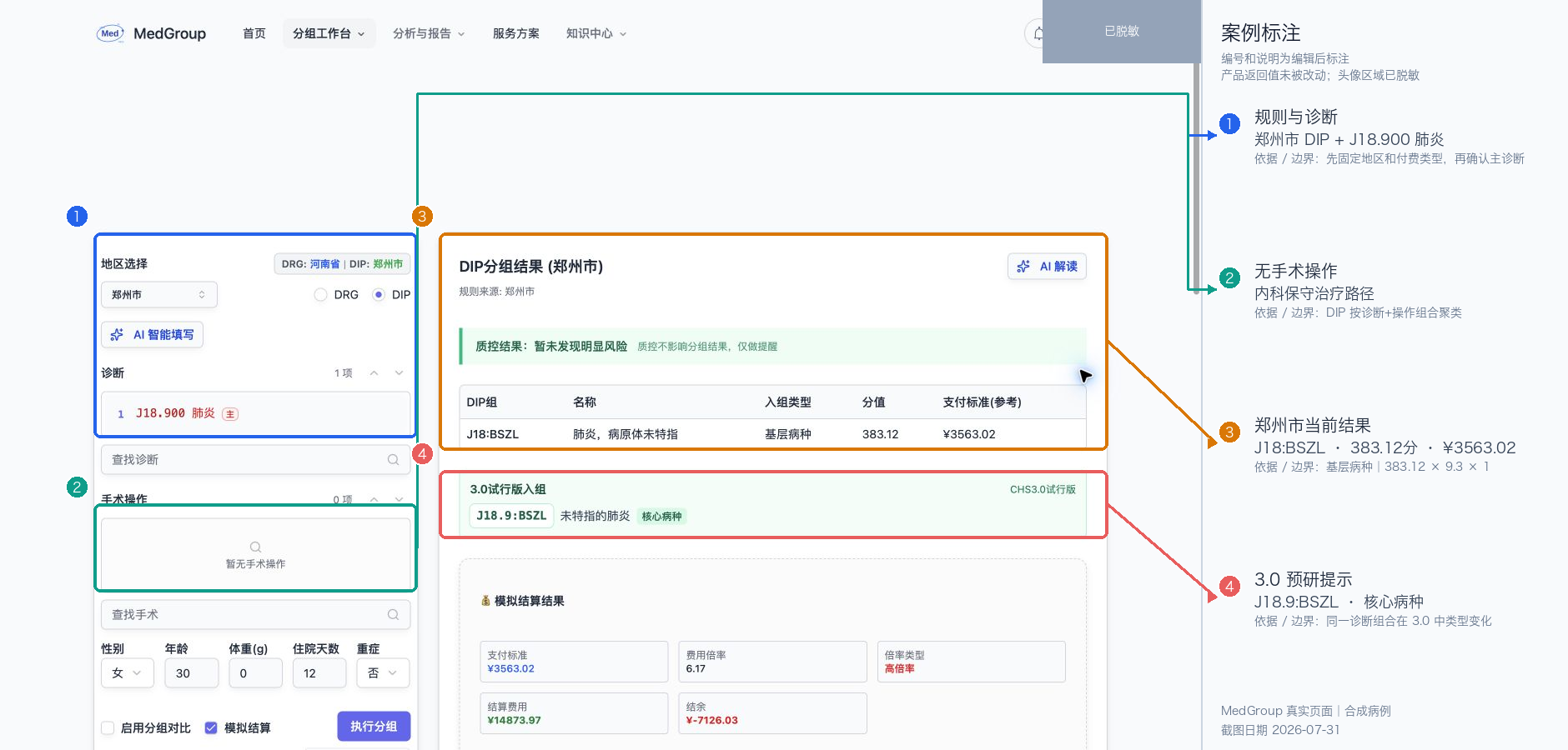 C02 郑州 DIP 输入、病种分值与支付标准的完整宽屏编号标注图